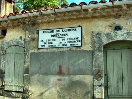 7 - Opération écluse, canal du midi, panneau écluse de Laurens